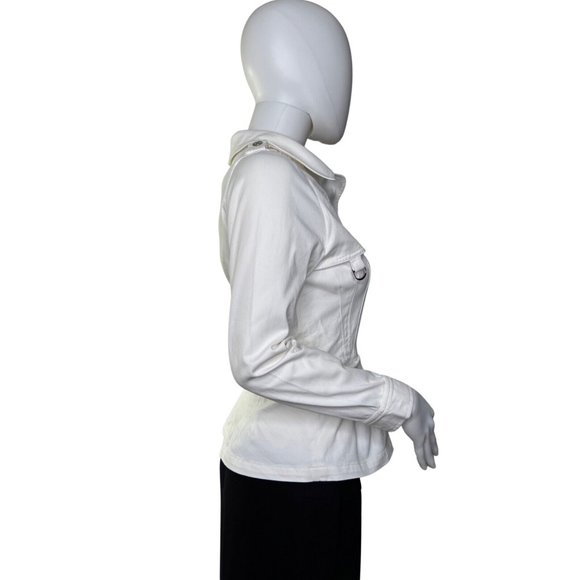 Vtg Christian Dior White Denim Jacket SIze S Classic Signature Waisted - Picture 4 of 16
